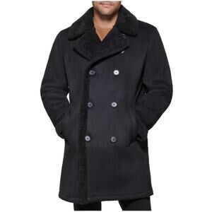Docker's Men's Faux Shearling Walking Coat Black Size X-Large New With Tags